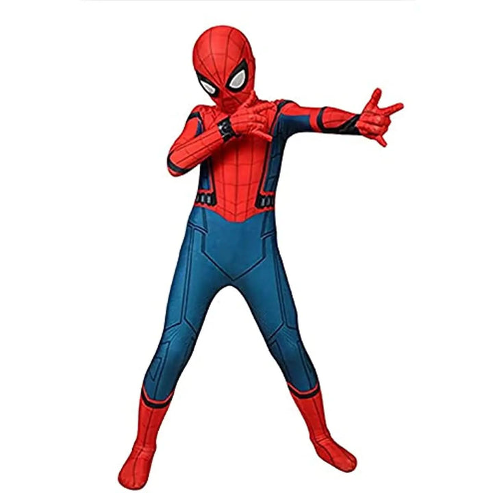 Spandex superhero costume for kids, a realistic full body suit with mask for imaginative role-play and parties.