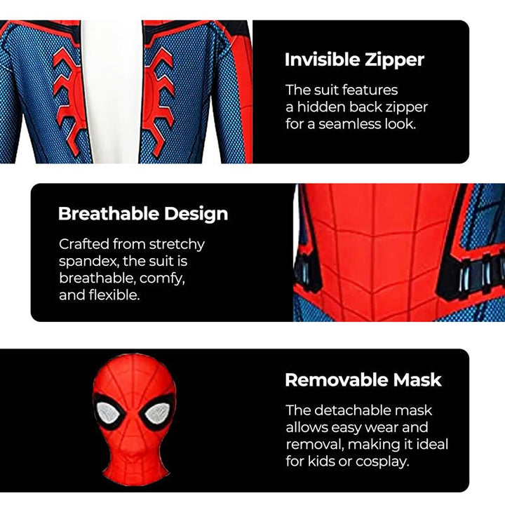 Kids' Spider Halloween Costume Jumpsuit and Mask - Lexians