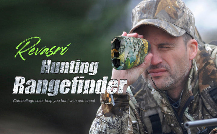 High-precision 6.5x magnification laser rangefinder, essential distance measurer for golf & hunting activities.