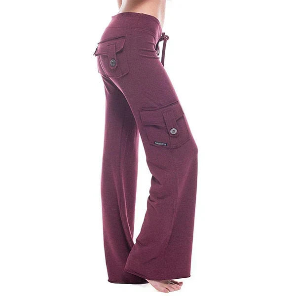 Isabella women's bootcut cargo pants, comfortable for yoga, work, and daily activities.