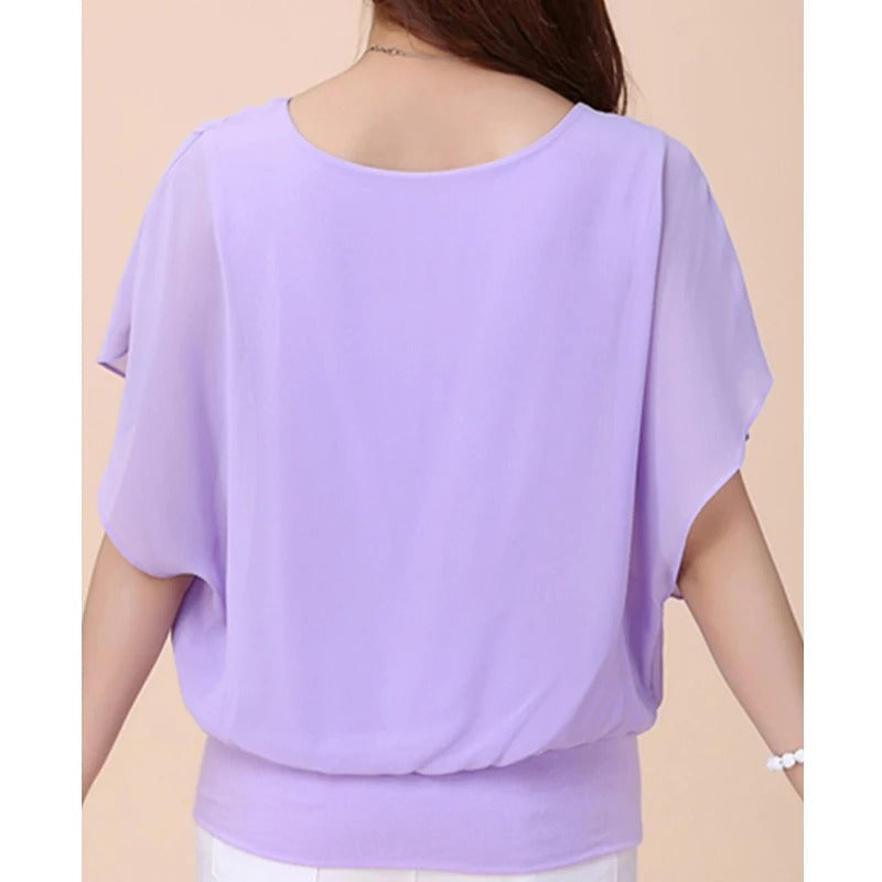 Women's elegant blouse with ruffled sleeves. Ideal for office, casual or special events.