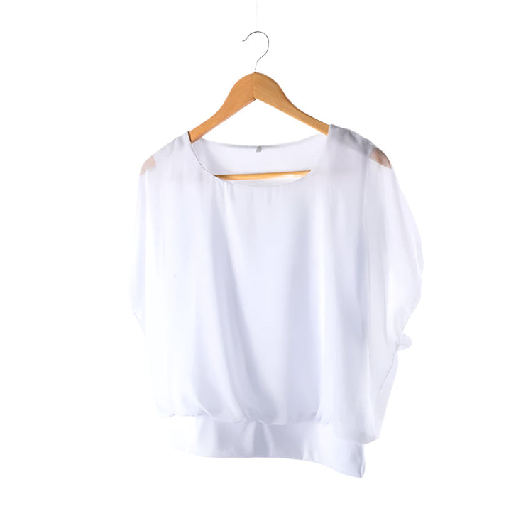 Stylish women's blouse, ruffled sleeves, flowy design. Perfect for any occasion.
