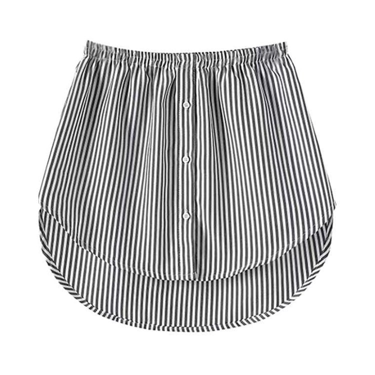 Comfortable women's elastic waist shirt extender with a stylish round hem, great for layering.