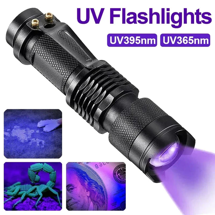 Handheld UV blacklight for quick detection of pet urine, dog pee, cat stains & other hidden household messes.