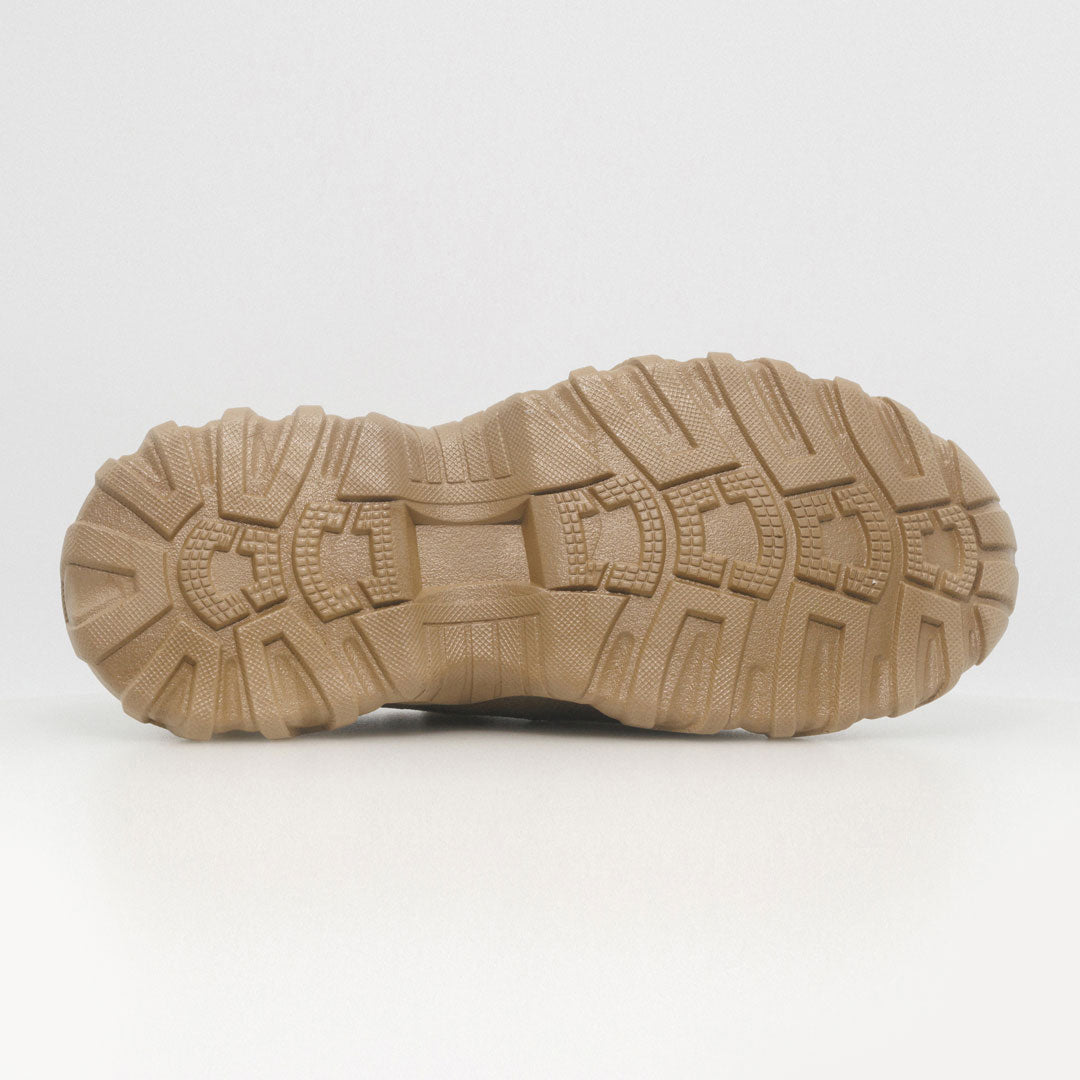 Unisex light brown orthopedic shoes, offering a blend of style, comfort, and arch support.