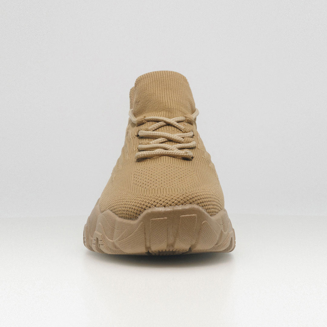 Light brown unisex casual shoes with orthopedic support, ensuring maximum comfort.