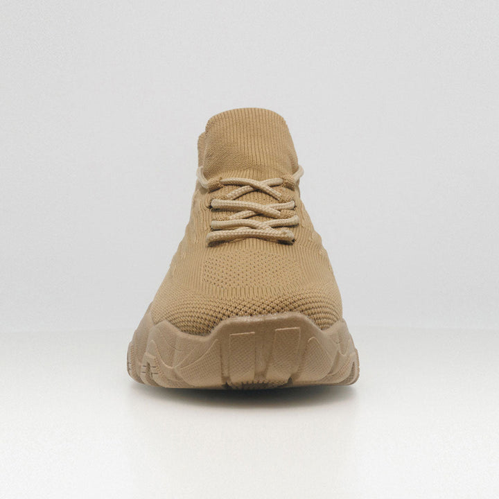Light brown unisex casual shoes with orthopedic support, ensuring maximum comfort.