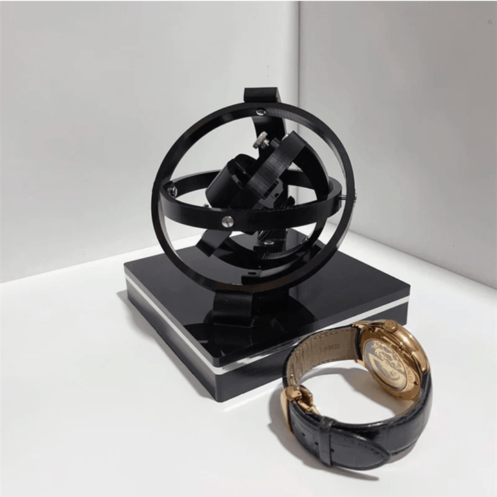 Elegant watch winder display case, ideal for collectors to showcase and maintain their automatic watches.