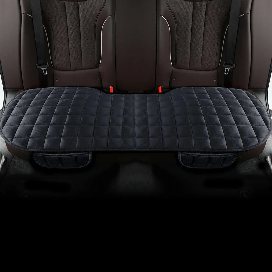 Plush cotton velvet car backseat cushion, full coverage for luxury comfort & universal fit in any vehicle.