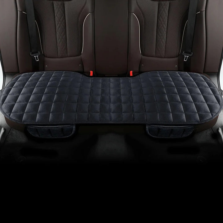 Plush cotton velvet car backseat cushion, full coverage for luxury comfort & universal fit in any vehicle.