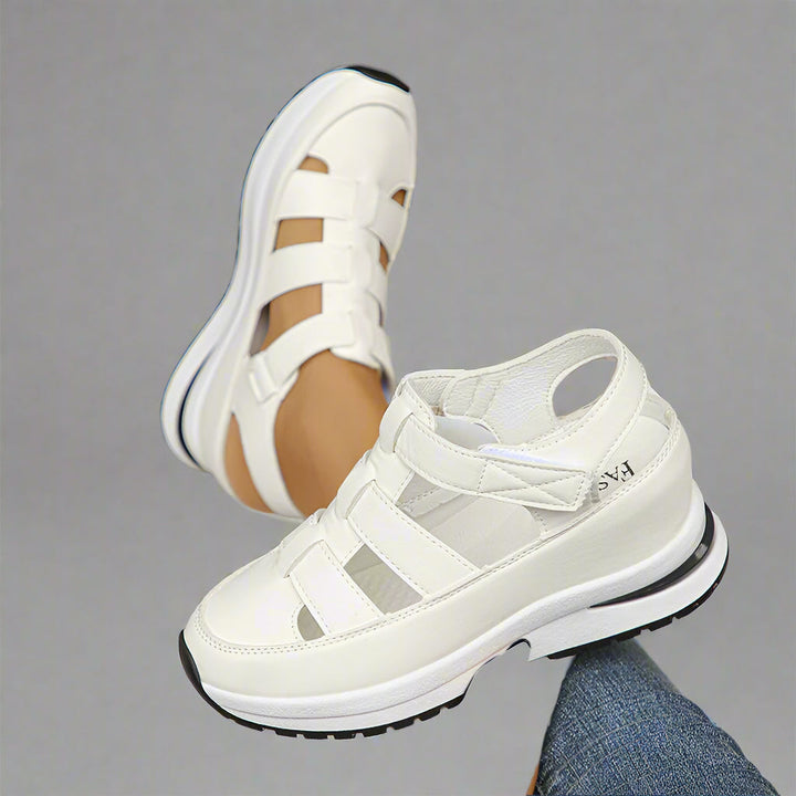 Black Madison women's platform cutout sneakers, comfortable everyday casual shoes with breathable design