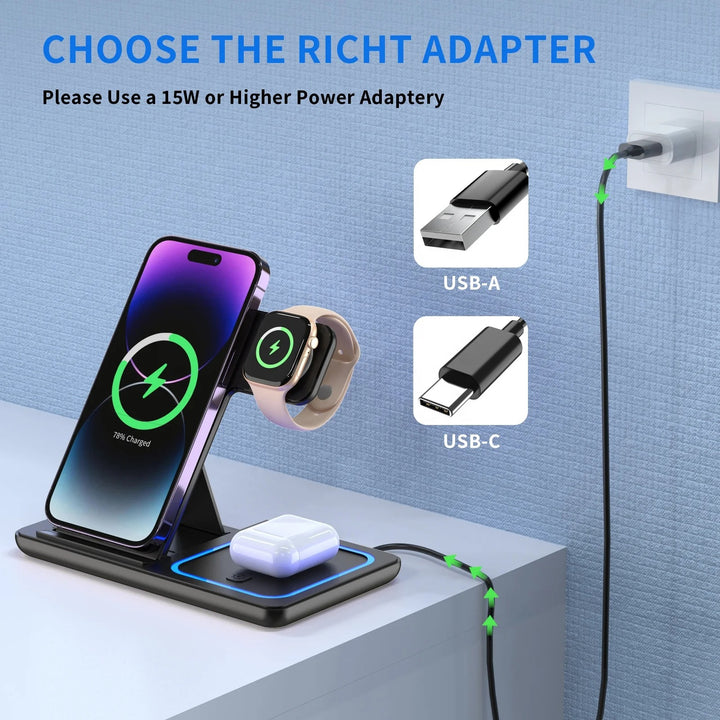 3-in-1 Apple Charging Dock Station for All Devices