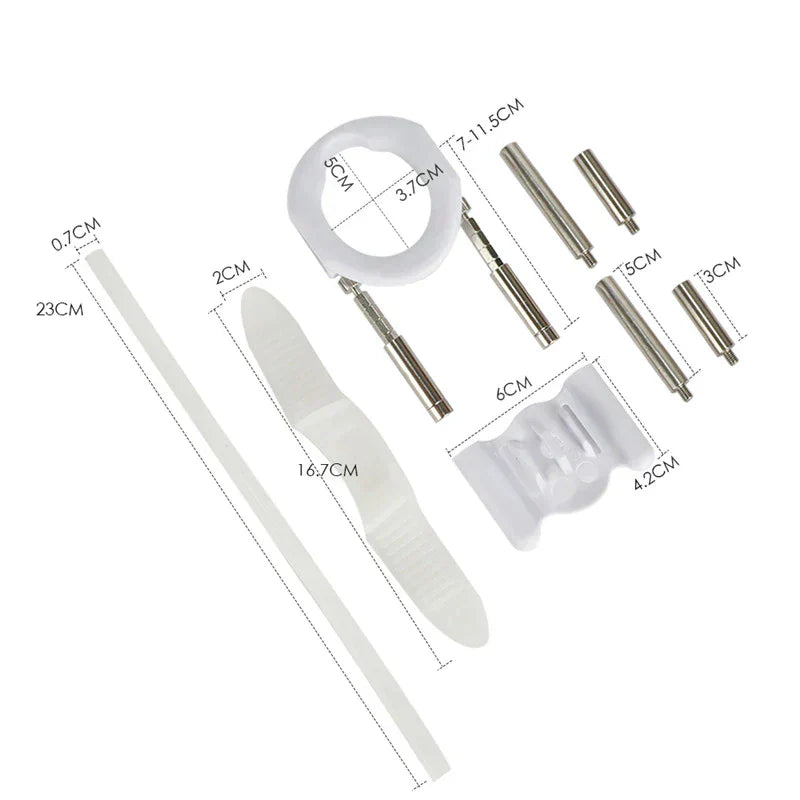 Discreet male traction device designed for personal natural male enhancement at home.