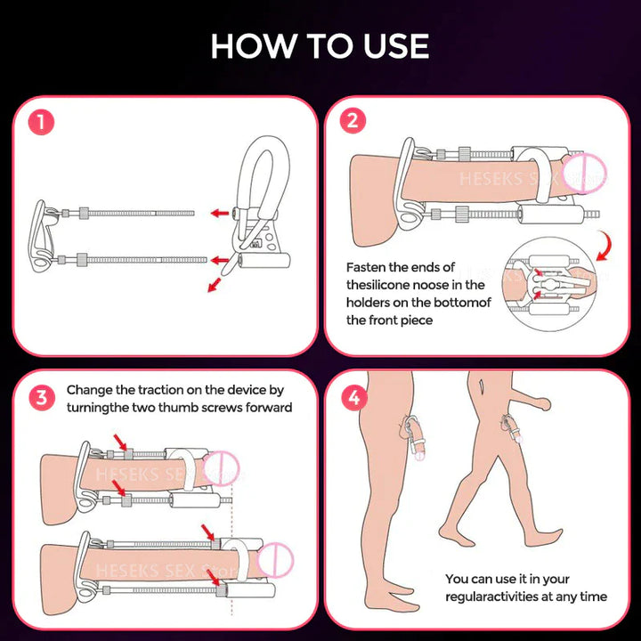 Achieve lasting natural enhancement results with this comfortable male traction device.