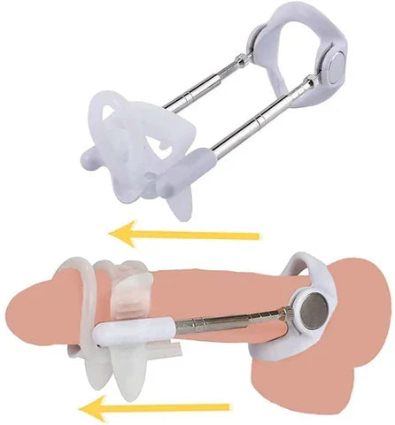 Male traction device promoting men's health, natural enhancement & body confidence.