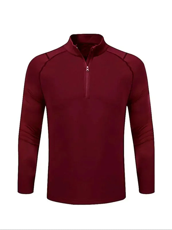 Sporty men's half-zip performance shirt in navy blue, ideal for active and casual wear