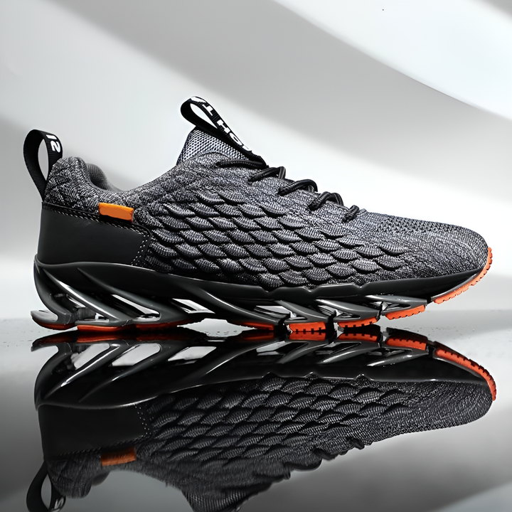 Performance men's running sneakers, engineered for comfort, support, and grip on diverse terrains.