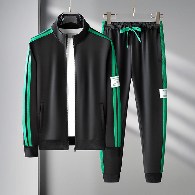 Men's athletic two-piece tracksuit set in a stylish grey, perfect for jogging and active wear
