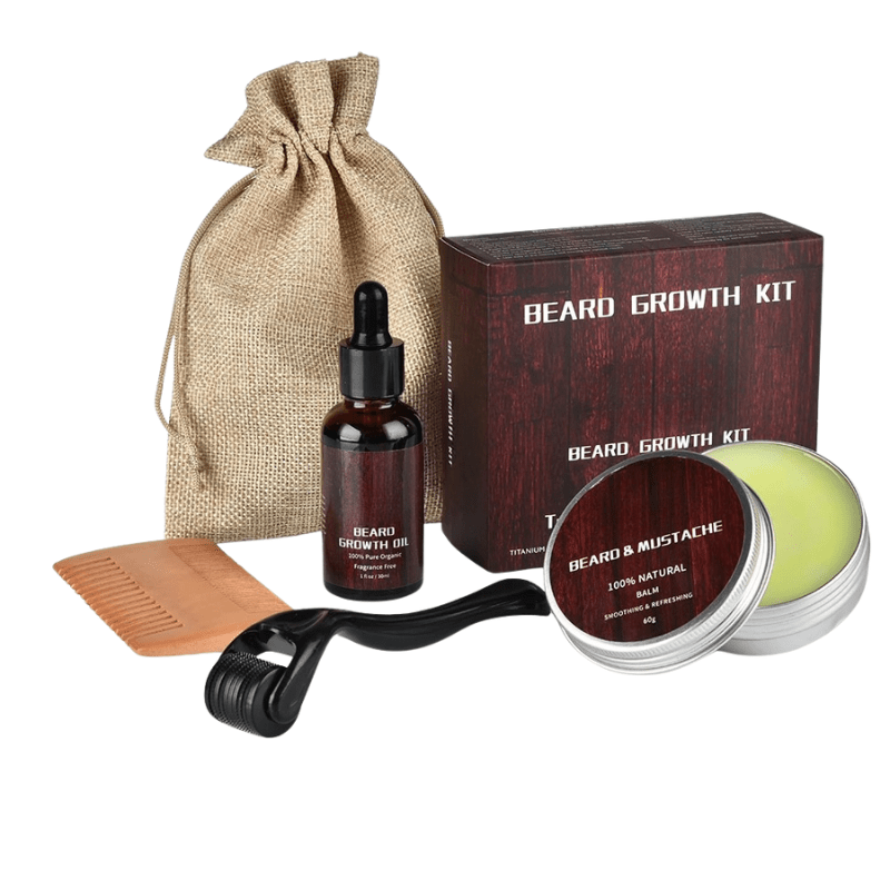 Premium Men's Grooming Kit for beard care. Essential tools for a well-maintained, healthy, strong beard.