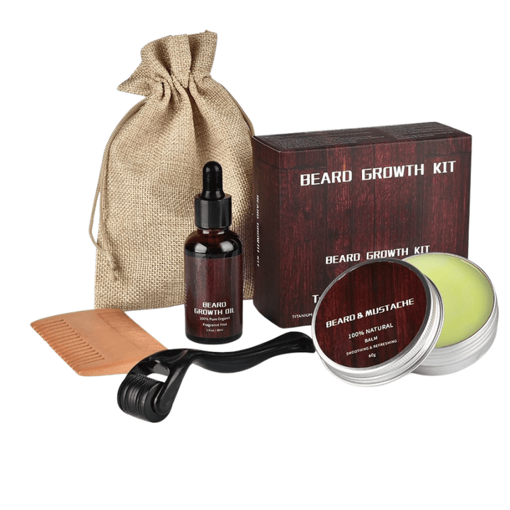 Premium Men's Grooming Kit for beard care. Essential tools for a well-maintained, healthy, strong beard.