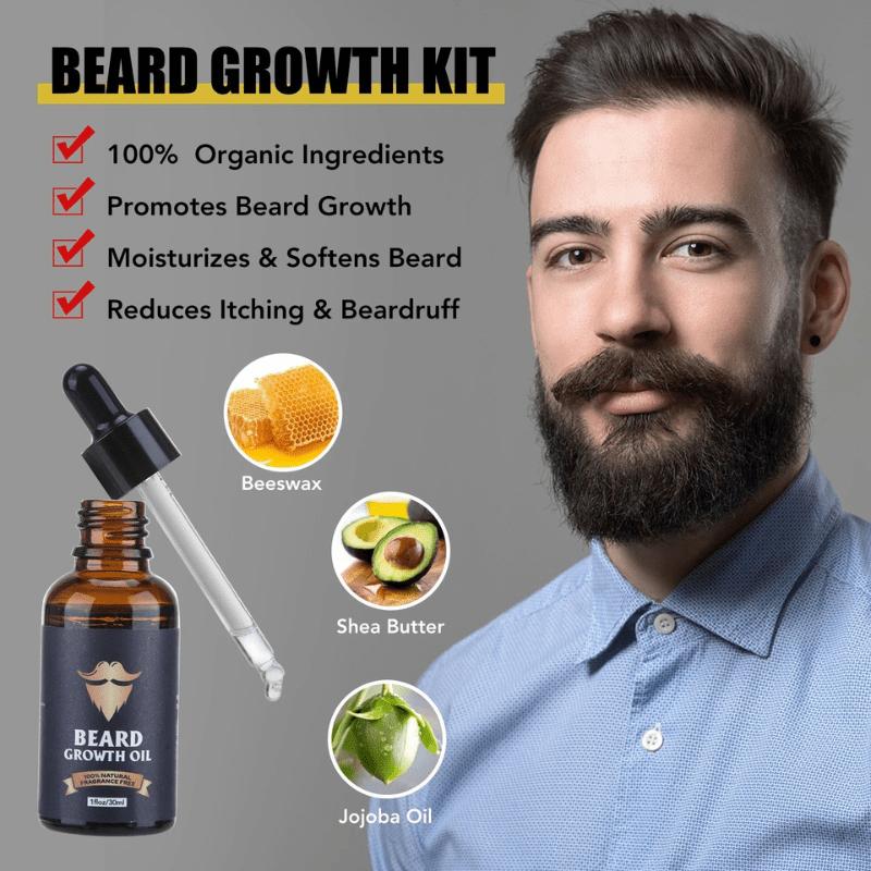 Beard styling & growth kit for men. Shape and grow a stronger, healthier, more defined beard.