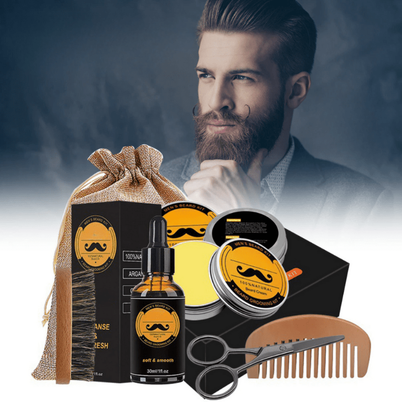 Beard Growth Oil in Men's Grooming Kit. Nourishes & moisturizes for a healthy, soft, and shiny beard.