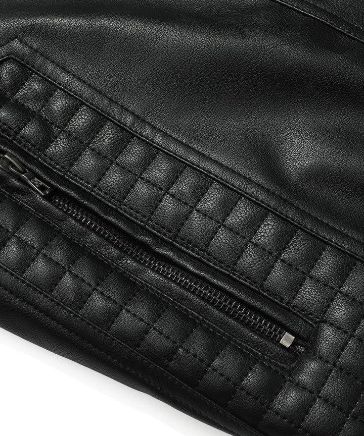 Men's black PU leather bomber jacket with detachable hood, perfect for versatile outerwear fashion.