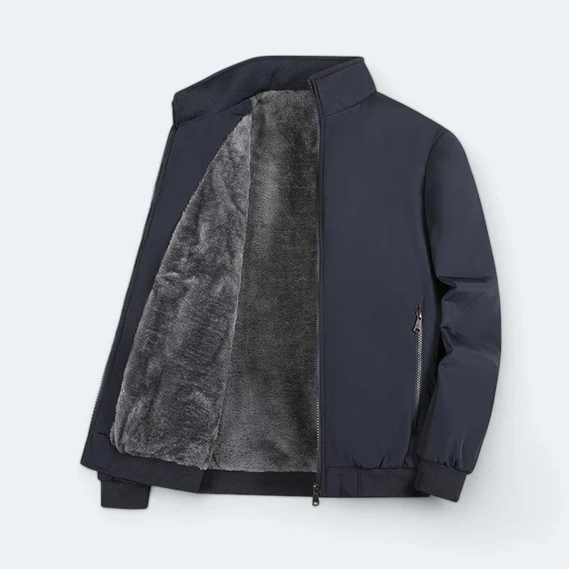 Men's black everyday comfort jacket, waterproof & windproof, perfect for casual winter wear and outdoor activities.