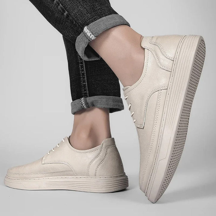 Men's leather comfort sneaker, a dress casual hybrid designed for optimal support and fashion.