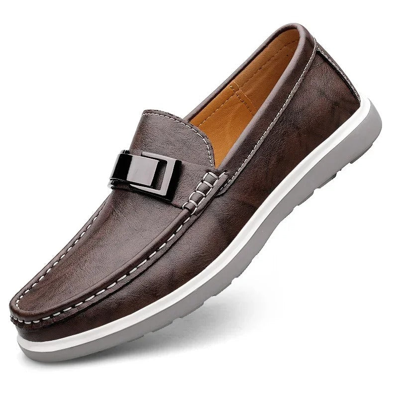 Comfortable men's slip-on leather loafers, perfect for effortless style.