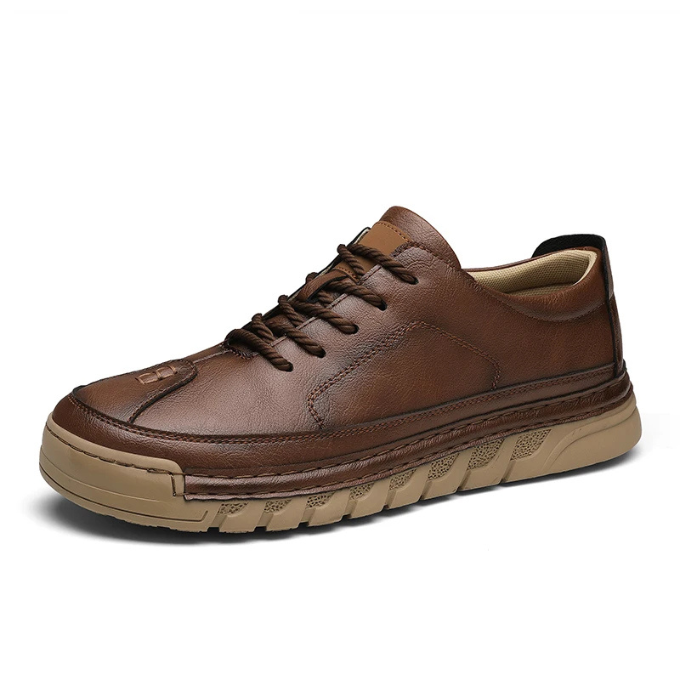 Stylish men's leather lace-up shoes, perfect for a smart casual look or professional setting