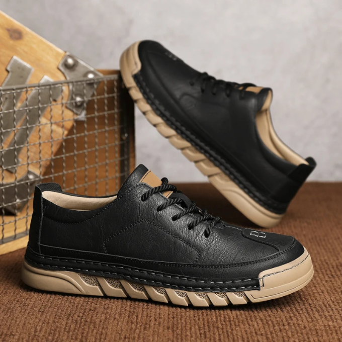Men's dark brown leather smart shoes with a subtle sheen, perfect for dress casual outfits