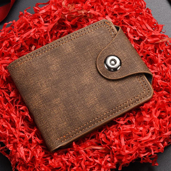 Elegant men's leather snap wallet, combining security and style for daily use
