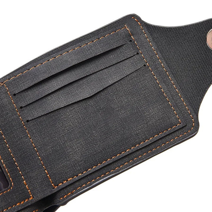 Men's everyday carry wallet with a strong snap, made from premium leather