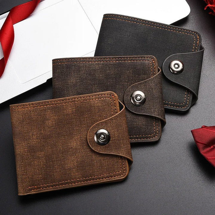 Men's durable snap wallet with subtle texture, an essential men's accessory