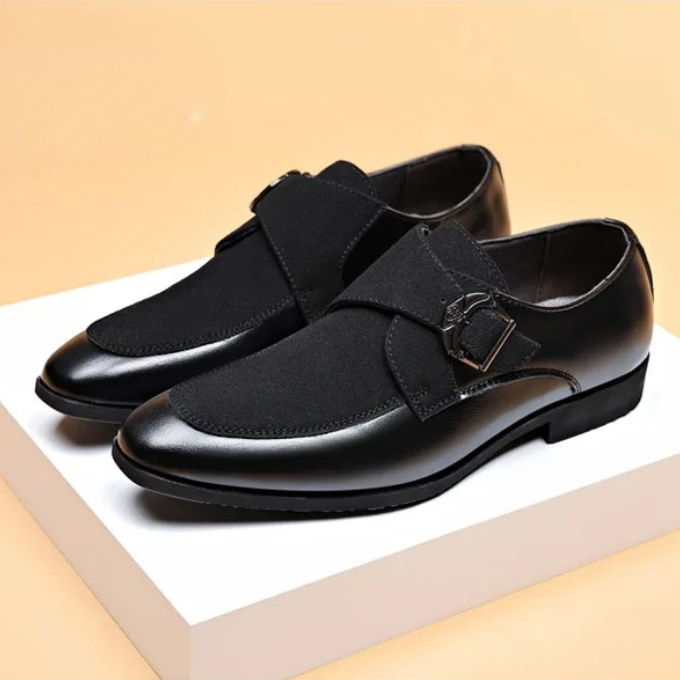 Elegant brown men's slip-on loafers, crafted from luxury leather and soft suede for formal events.