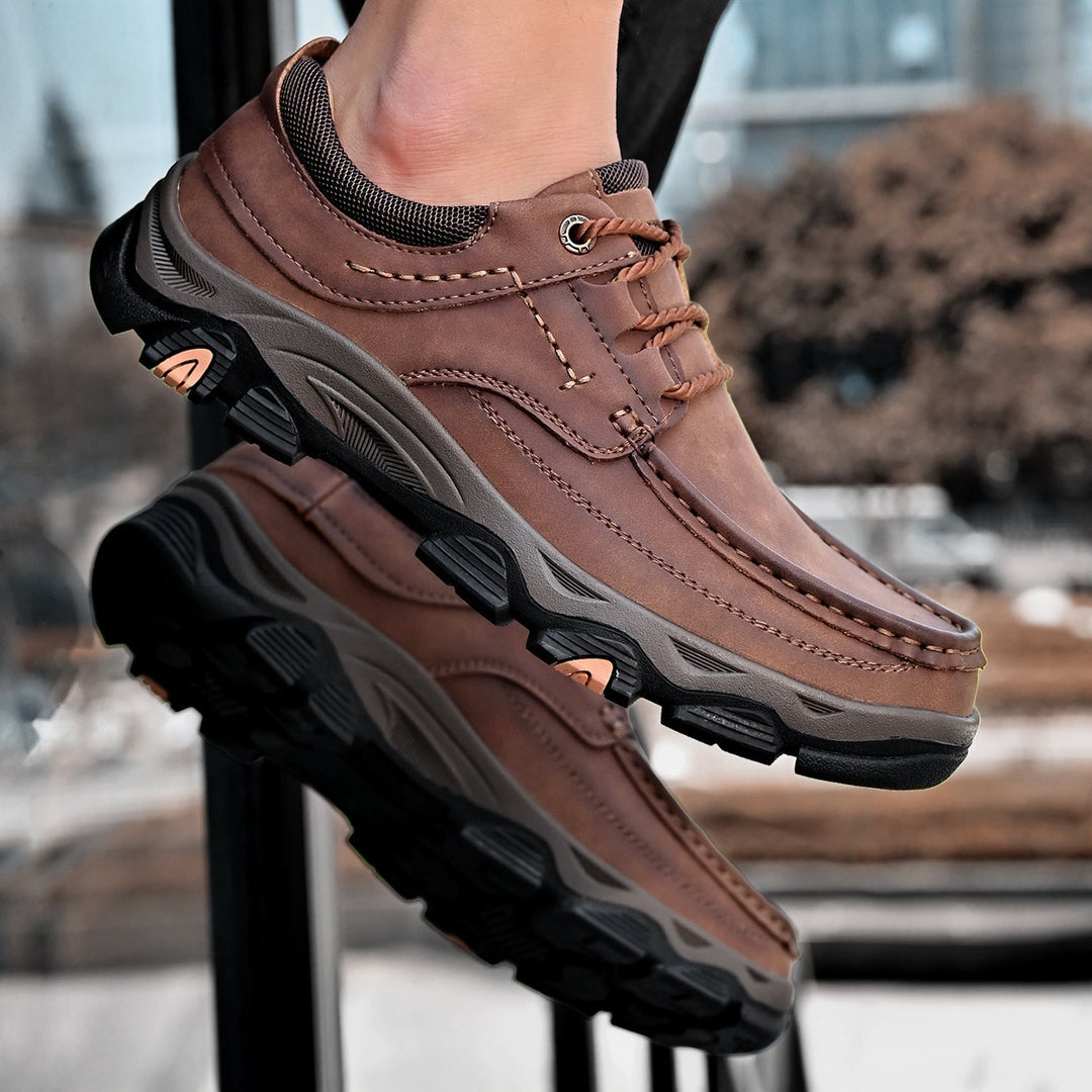 Men's orthopedic laced loafers, interior view highlighting the arch support and comfortable design
