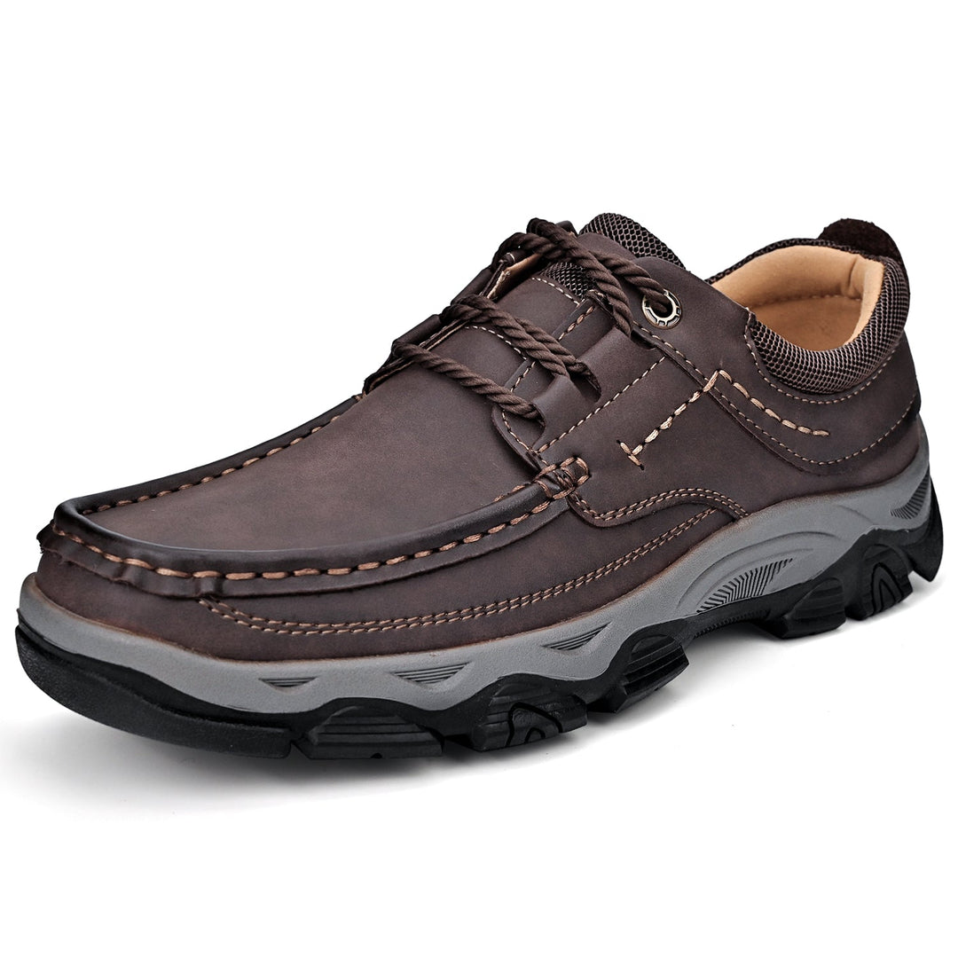 Men's brown orthopedic loafers, a versatile casual shoe with arch support for daily wear