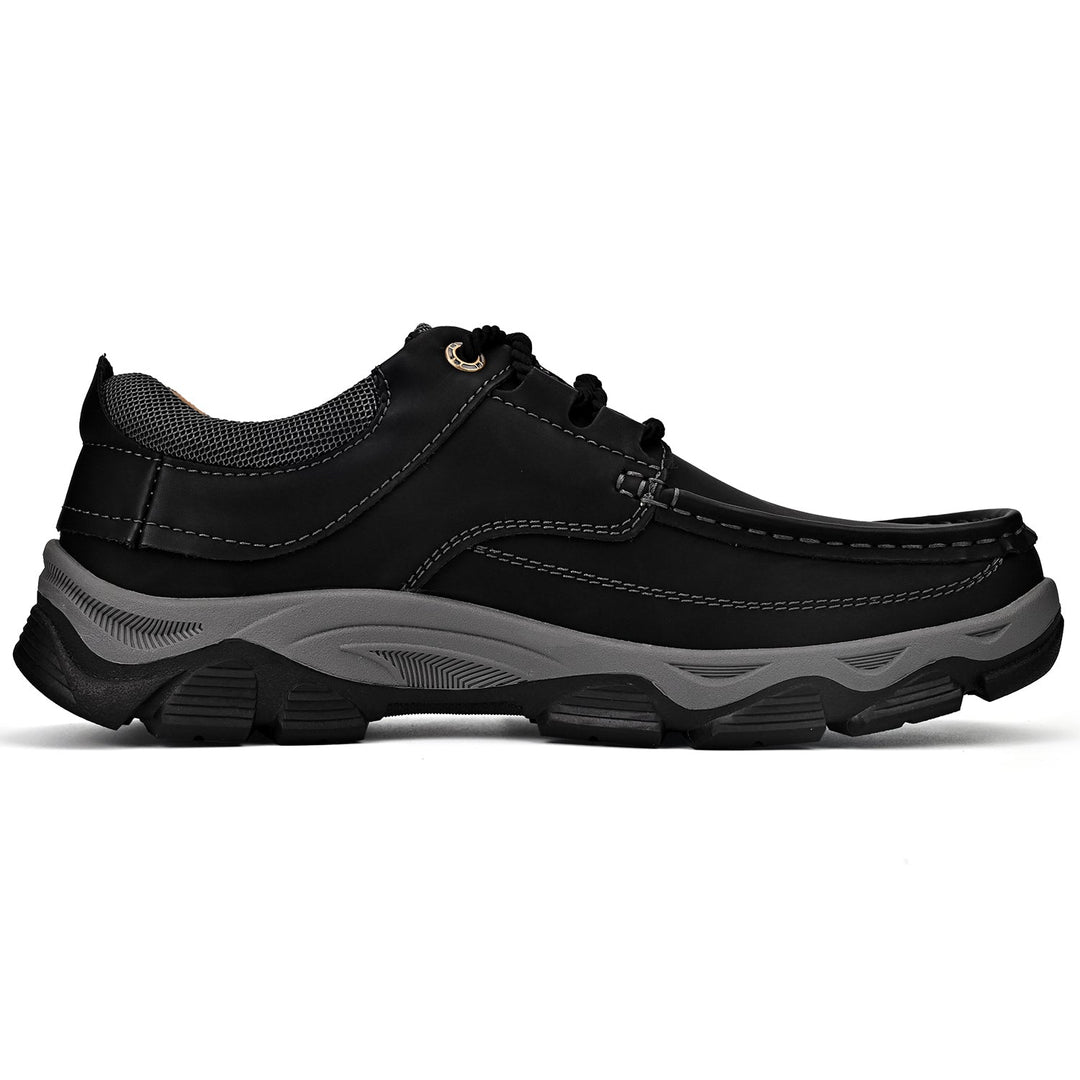 Side view of men's orthopedic casual loafers, showcasing the supportive sole and tasteful laces