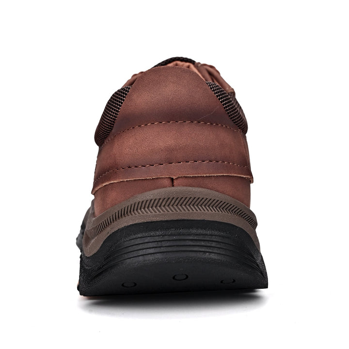 Top-down view of men's orthopedic laced loafers, highlighting comfort features and stylish design