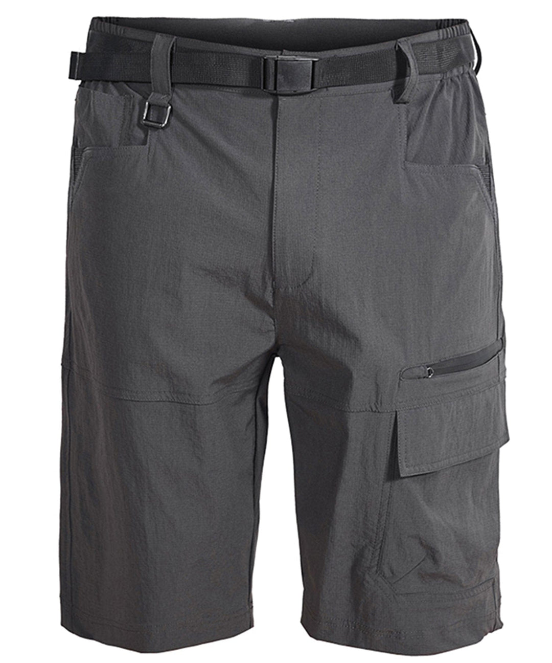 Men's black performance athletic shorts, moisture-wicking nylon spandex for gym & active wear