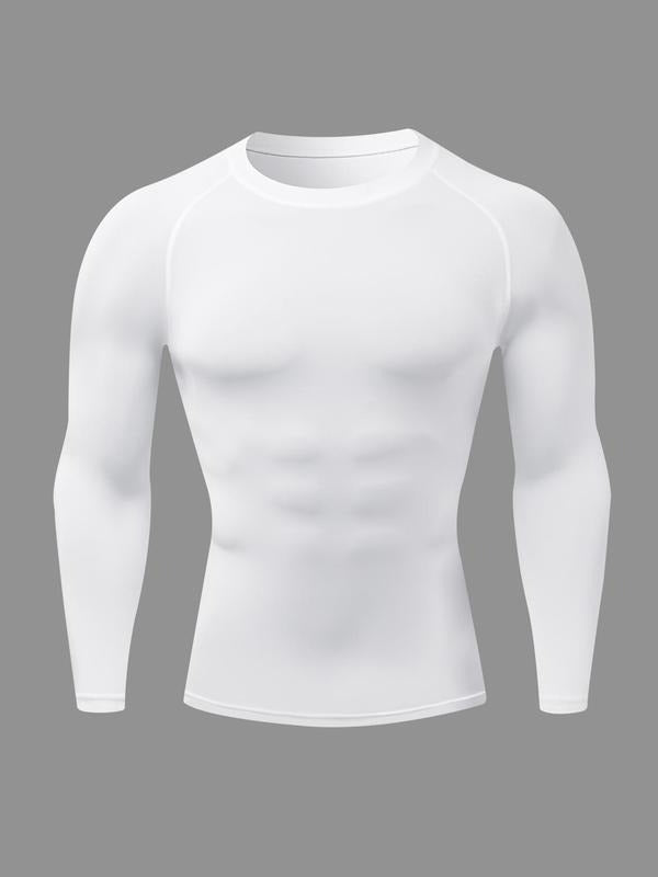 Fitted long sleeve men's shirt, breathable baselayer, ideal for performance and casual wear