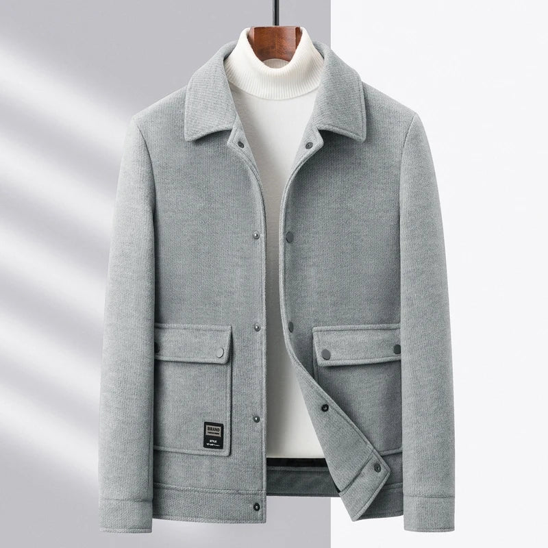 Men's black polyester versatile lifestyle jacket, ideal for casual everyday wear.