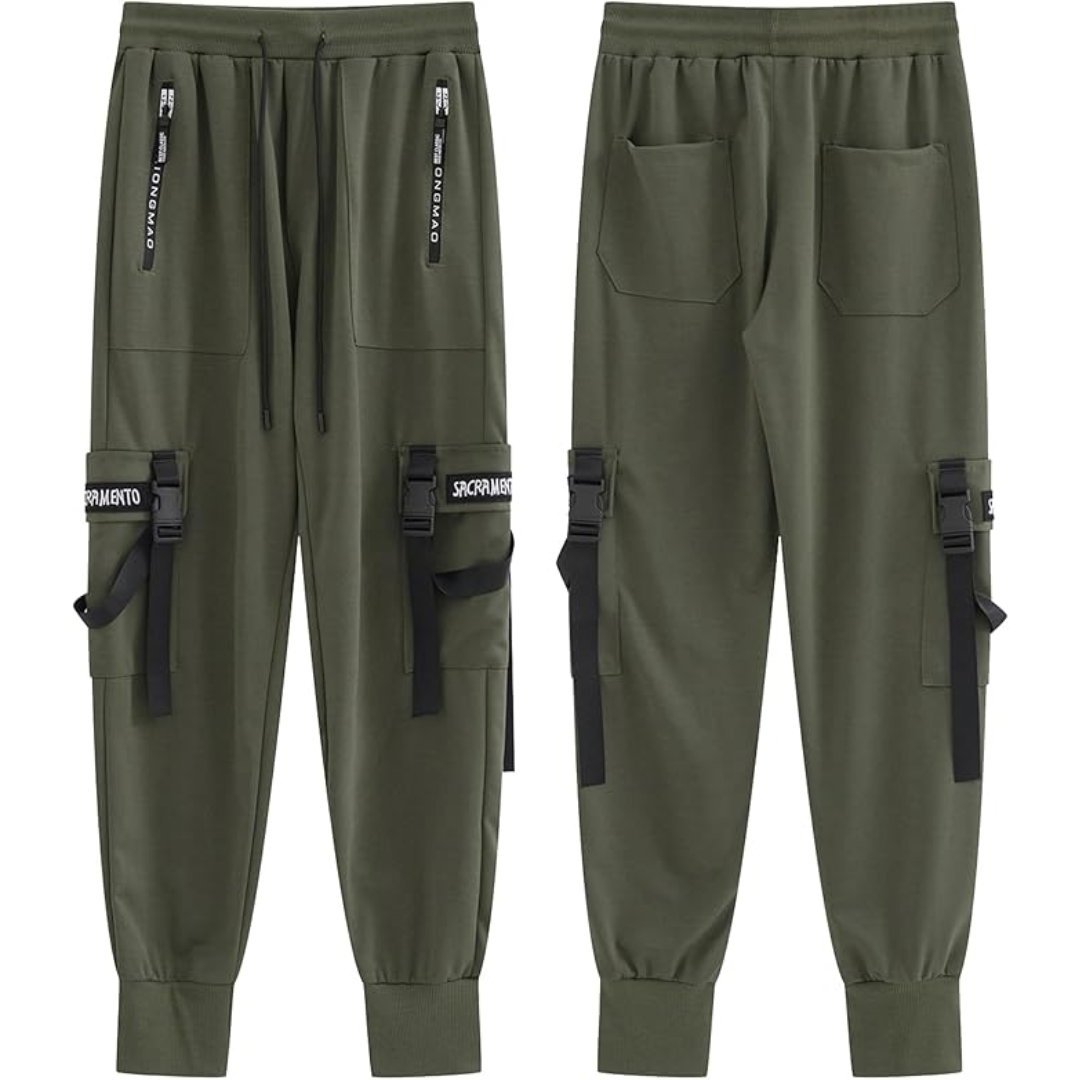 Durable men's techwear tactical joggers, offering urban style, multi-pocket utility, and active comfort.