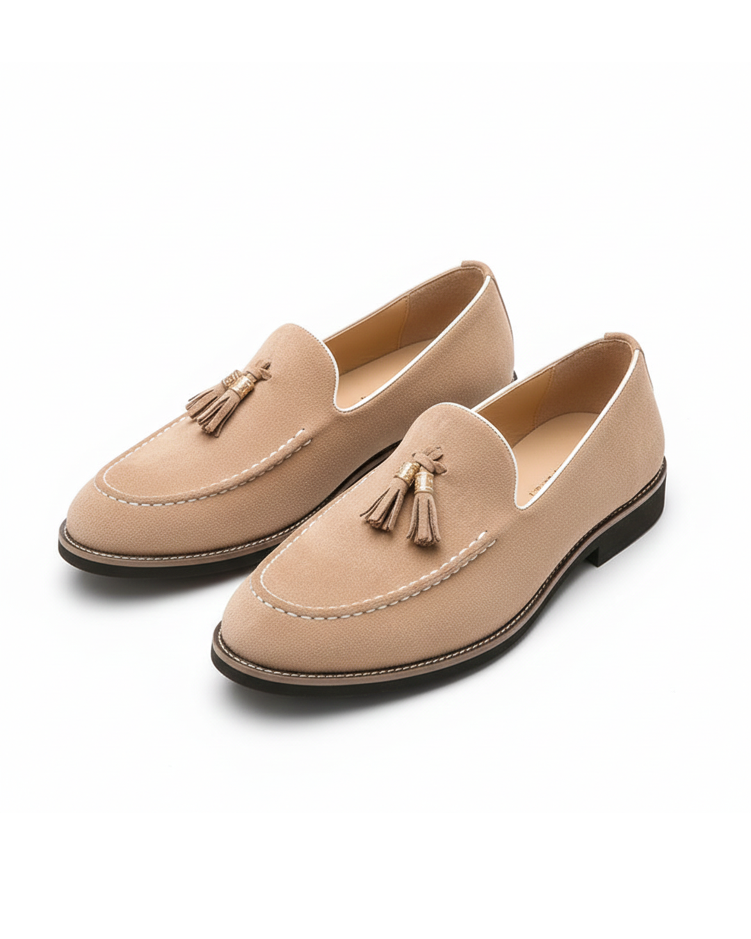 Men's black velvet tassel loafers for formal occasions, slip-on dress shoes