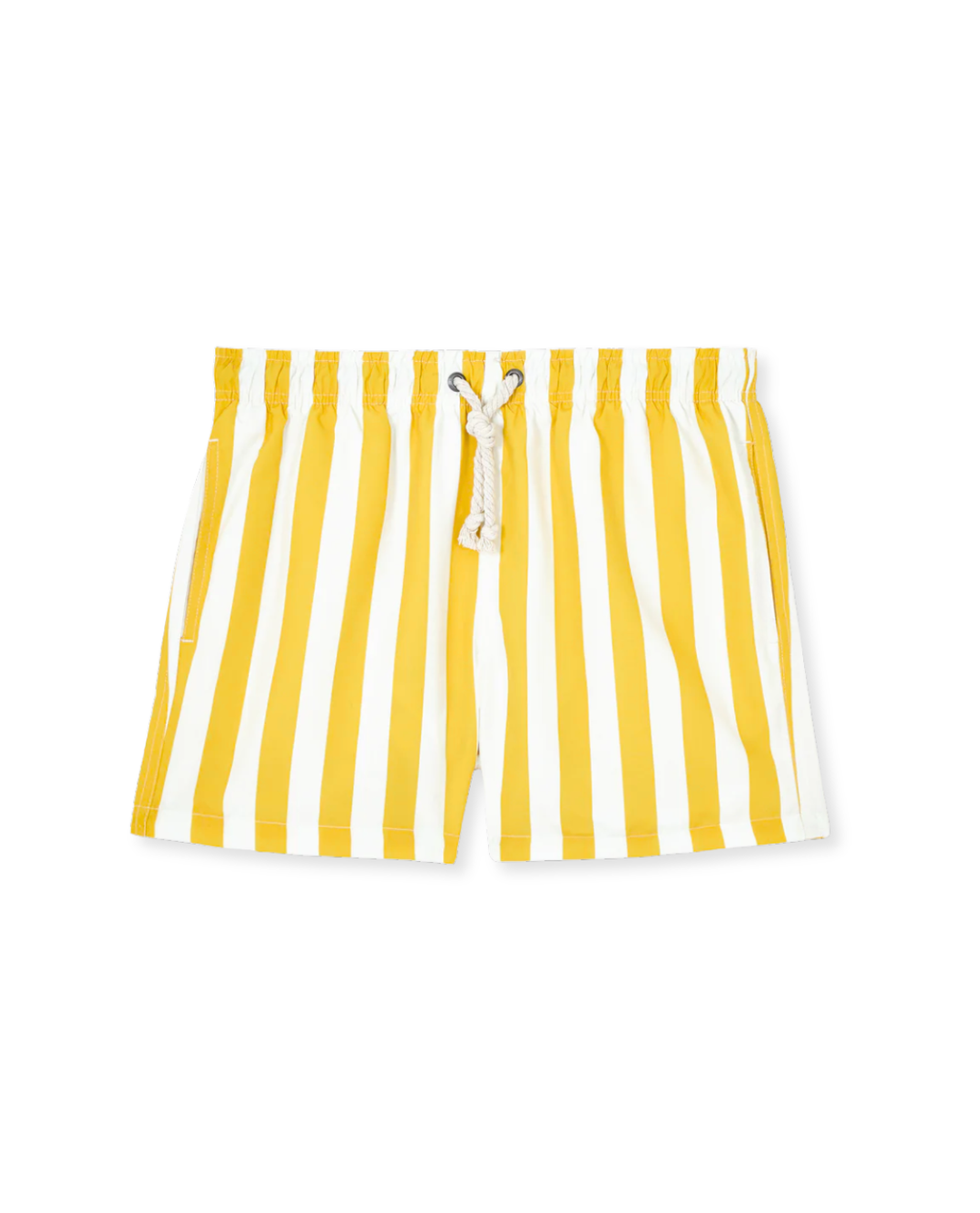 Stylish men's striped swim shorts. Bold design for summer fashion, beach, pool, and vacation.