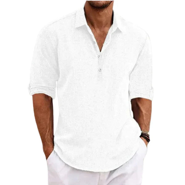 Comfortable men's summer shirt: stylish, breathable polo with short sleeves for casual warm weather outfits.