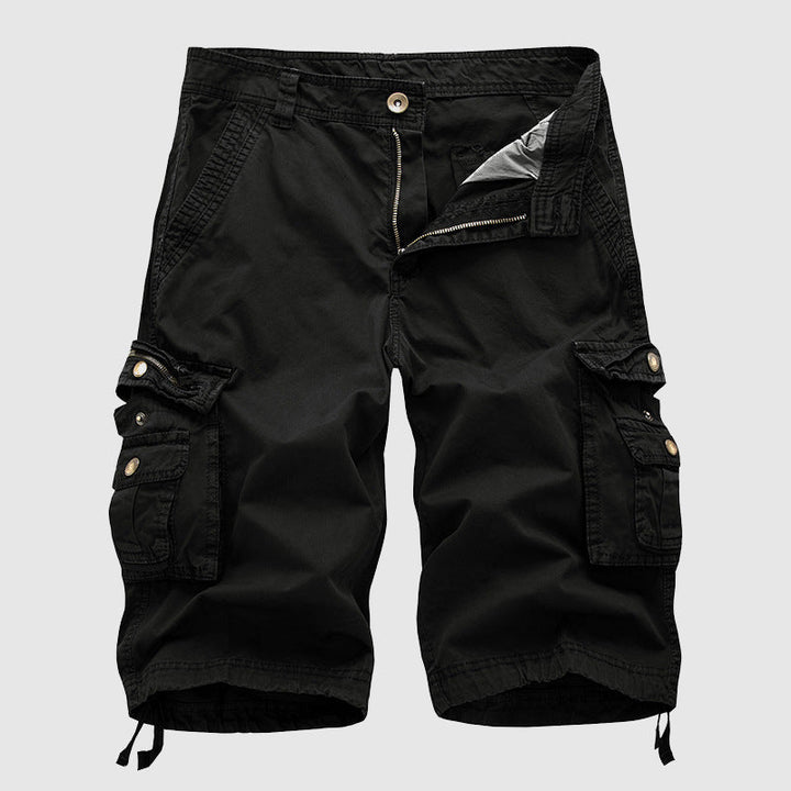 Comfortable men's utility cargo shorts, relaxed fit with multi-pockets, perfect for everyday style & outdoor gear.