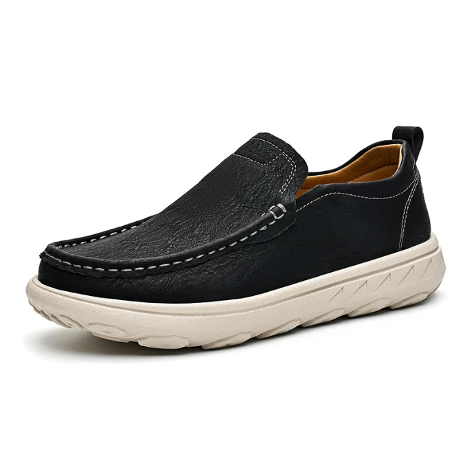 Men's slip-on loafers, designed for comfort and style in a dark brown finish.