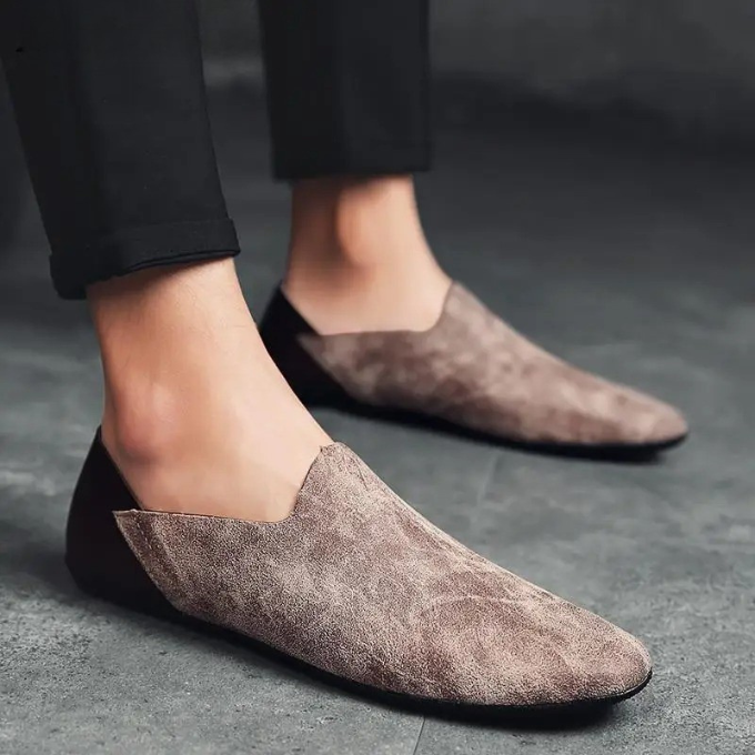 Lightweight gray slip-on loafers for men, ideal casual everyday wear